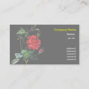 Red Rose flower, Pierre Joseph Redouté Business Card