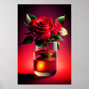 Red Rose Flower Poster