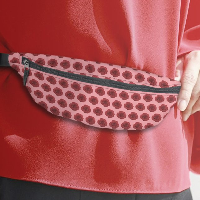Red Rose Flower Seamless Pattern on Fanny Pack (Red Rose flower seamless pattern on fanny pack)