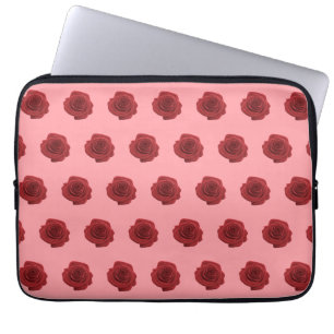 Red Rose Flower Seamless Pattern on Laptop Sleeve