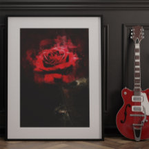 Red Rose flower watercolor - bb