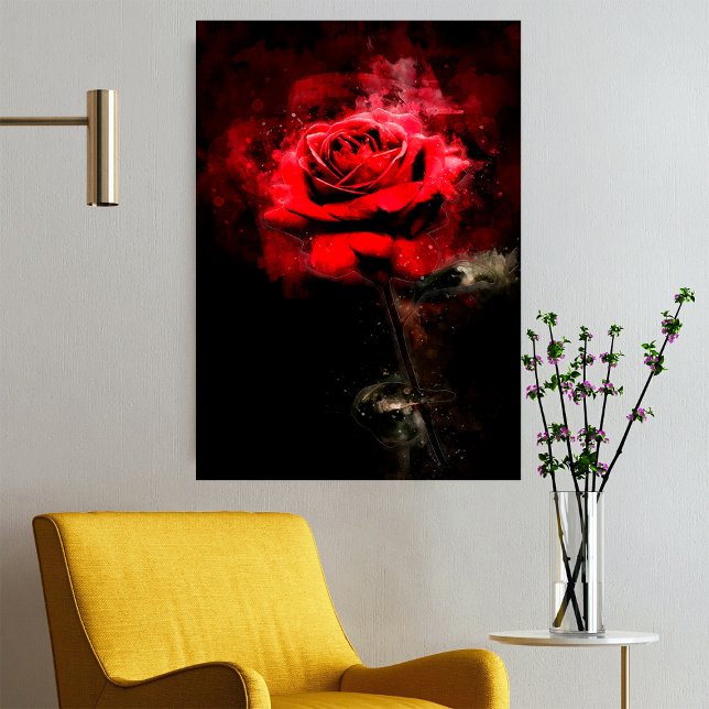 Red Rose flower watercolor - bb Poster (Creator Uploaded)
