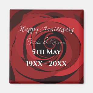 Red Rose Flower Wedding Anniversary Magnet