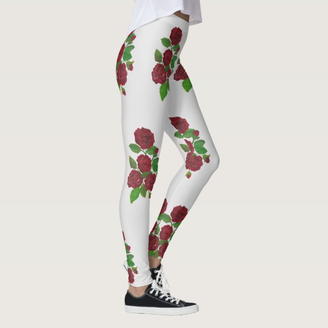 red rose flowers leggings (Right)