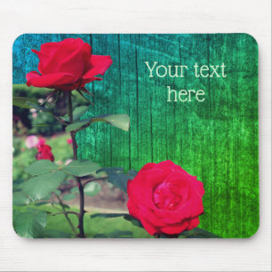 Red Rose Flowers Personalised Mouse Pad