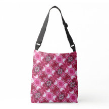 Red Rose Fractals Cross Body Tote Bag