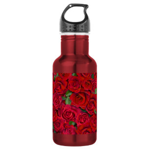 Red Rose Garden Floral Seamless Romantic Pattern 532 Ml Water Bottle