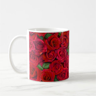 Red Rose Garden Floral Seamless Romantic Pattern Coffee Mug