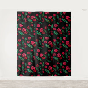 Red Rose Gardener Tapestry