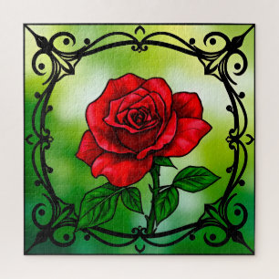 🌹 Red Rose Gift For Flower Lovers Jigsaw Puzzle