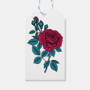 Red rose gift tags