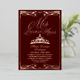 Red & Rose Gold Elegant Quinceanera Photo Foil