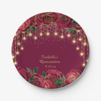 Red Rose Gold Star String Light Stars Quinceañera