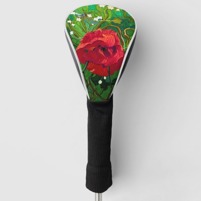 RED ROSE  GOLF HEAD COVER (Front)
