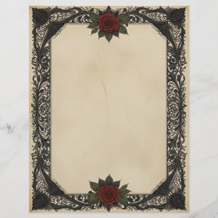 Red Rose Goth Custom Letterhead