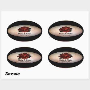 Red Rose Gothic Wedding Personal peach Stickers