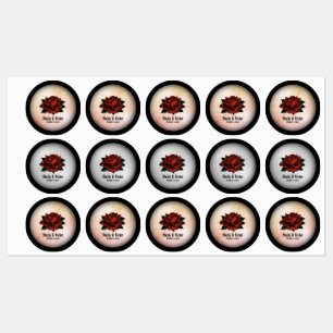 Red Rose Gothic Wedding Personalised Peach