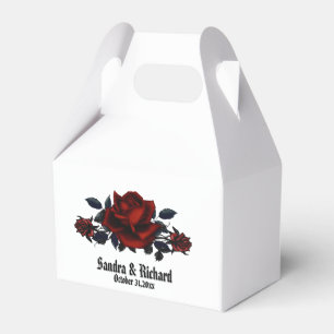 Red Rose Gothic Wedding White Personal Favour Box