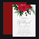 Red Rose Green Leaves Floral Wedding Invitation<br><div class="desc">Red Rose Green Leaves Floral Wedding Invitation

We also have plenty of other Invitation and collections.</div>