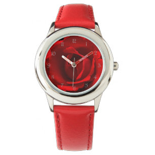 Red Rose Grey Script Numbers wacna Watch
