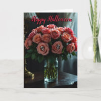 Red Rose Halloween Skull Flowers