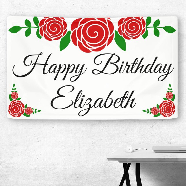 Red Rose Happy Birthday Banner (Creator Uploaded)