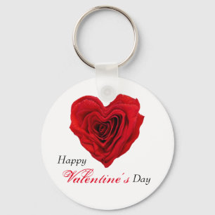 Red Rose Heart Shape - Valentine's Day Keychain