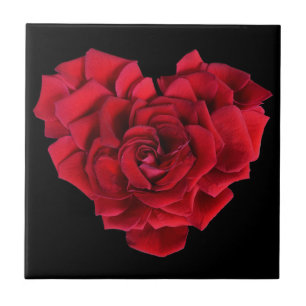 Red Rose Heart Tile