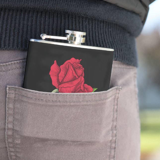 Red rose hip flask (In Situ)