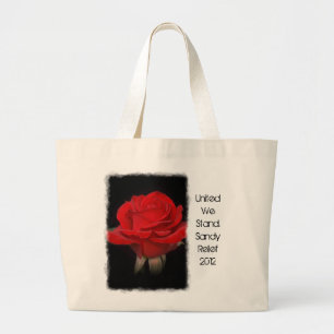 Red Rose Hurricane Sandy Relief Large Tote Bag