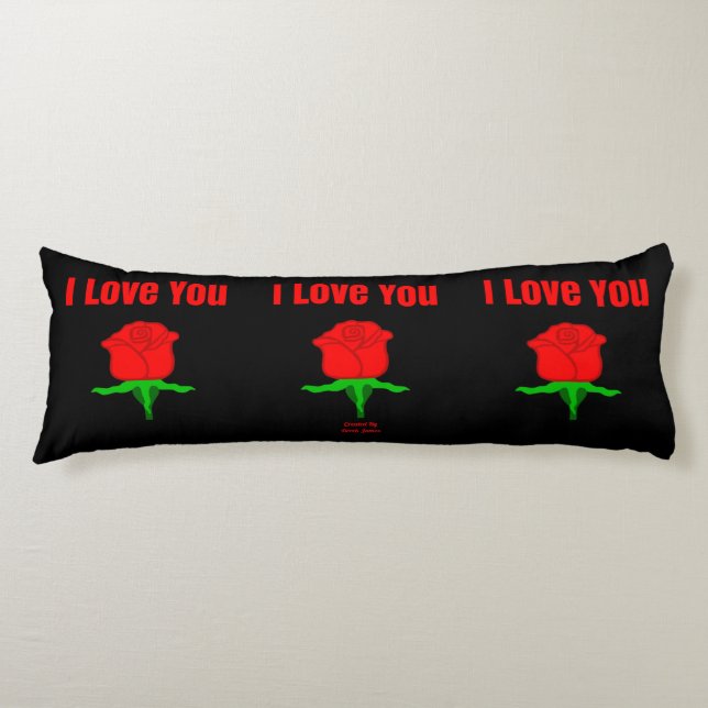 Red Rose I Love You Body Pillow (Front)