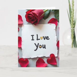 Red Rose I Love You Card