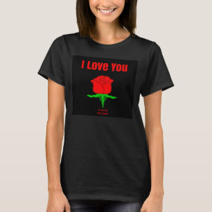 Red Rose I Love You Women's Black Basic Tank Top