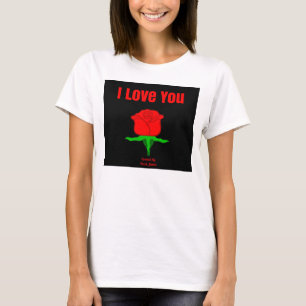 Red Rose I Love You Women's White Basic Tank Top