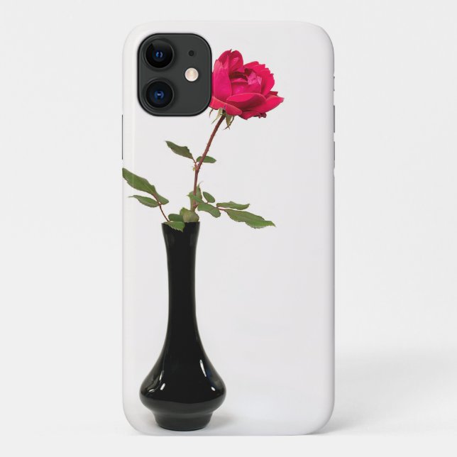 red rose in black vase Case-Mate iPhone case (Back)