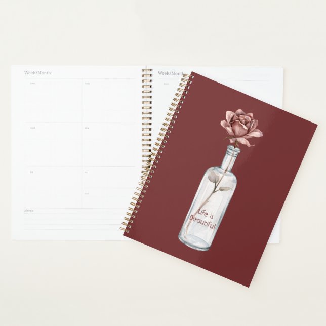 Red Rose in Bottle Planner (Display)