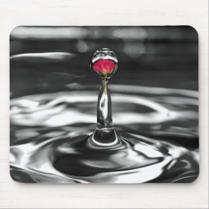 Red Rose in Droplet Mouse Pad