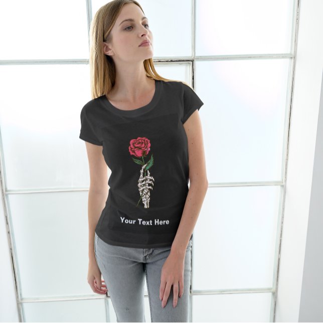 Red Rose in Skeleton Hand T-Shirt (Creator Uploaded)