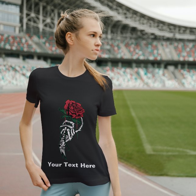 Red Rose in Skeleton Hand T-Shirt (Creator Uploaded)