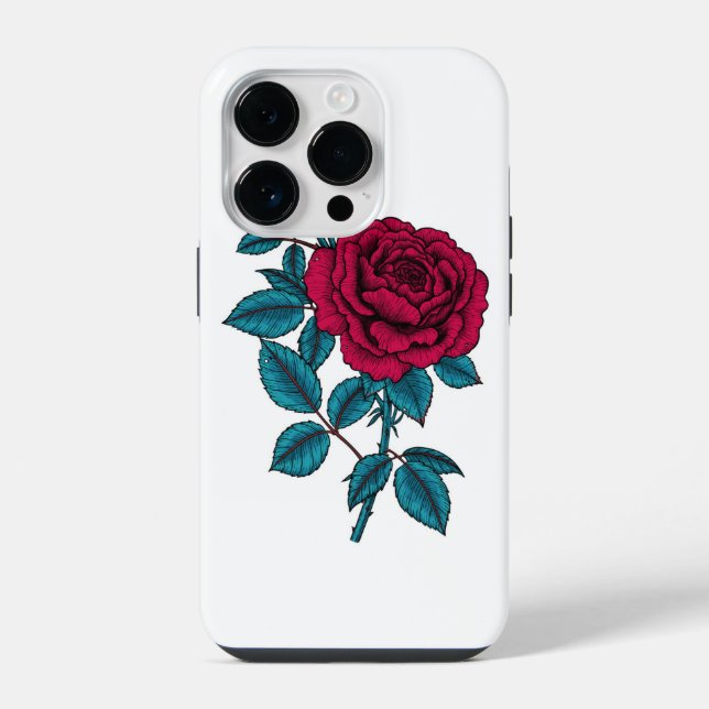 Red rose iPhone case (Back)
