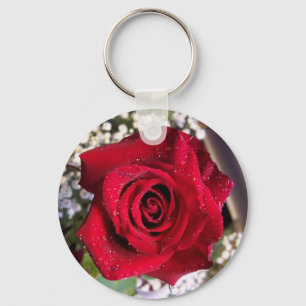 red rose key ring