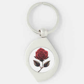 red rose key ring