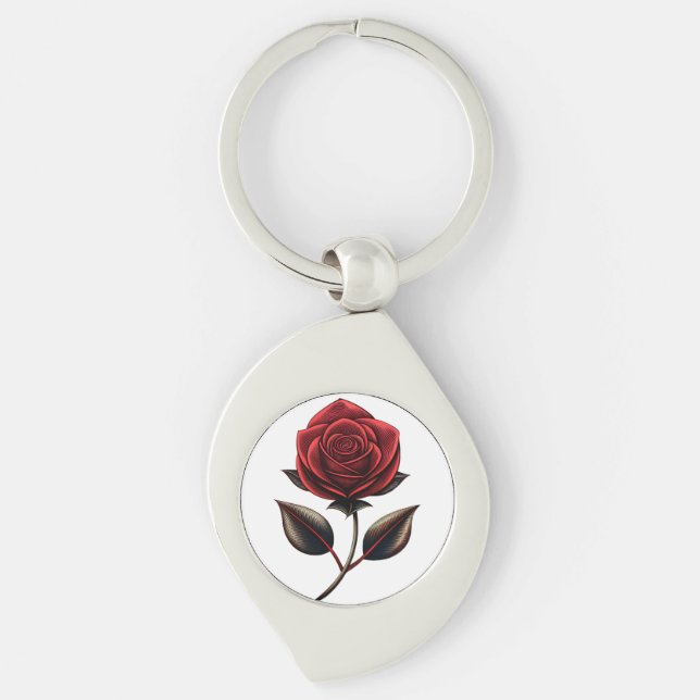 red rose key ring (Front)
