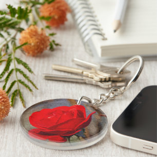 Red Rose Key Ring