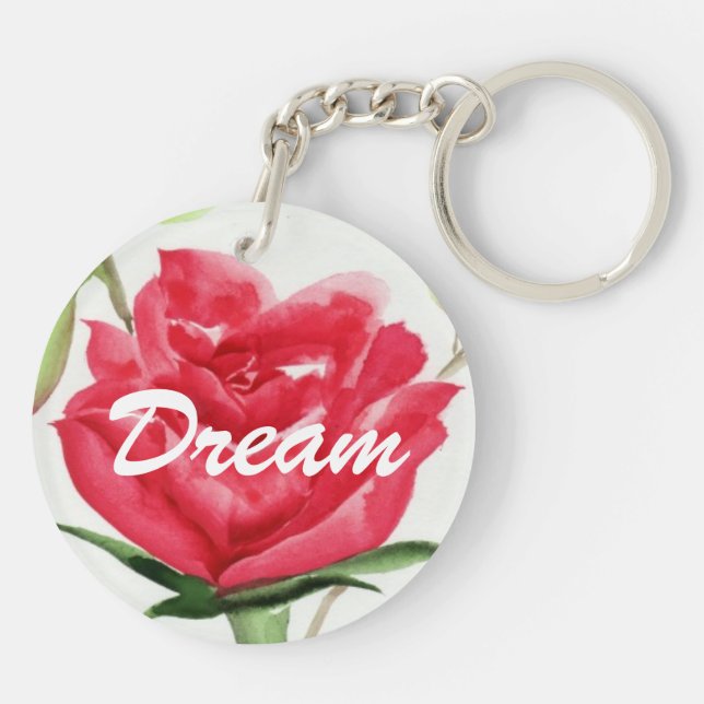 Red Rose Key Ring (Back)