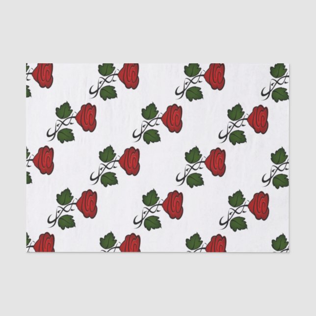 Red Rose Kiss kash002 Tissue Paper (Front)