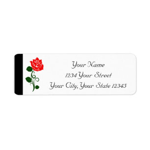 Red Rose Label Return Address Label