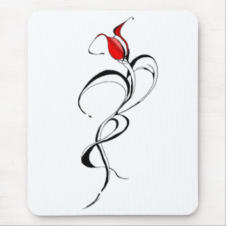 Red Rose Lady Tribal Tattoo Design Mouse Pad