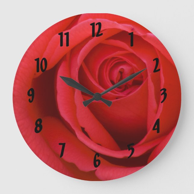 Red Rose Large Clock (Front)