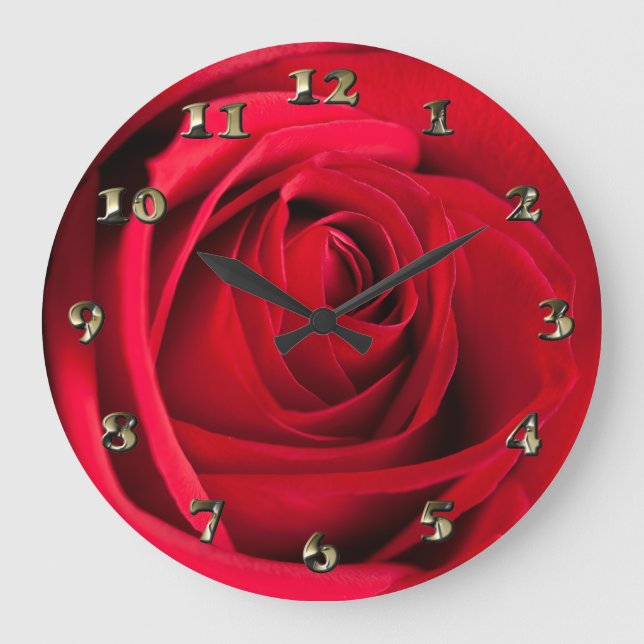 Red Rose Large Clock (Front)